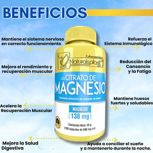 100 CAPSULAS CITRATO DE MAGNESIO